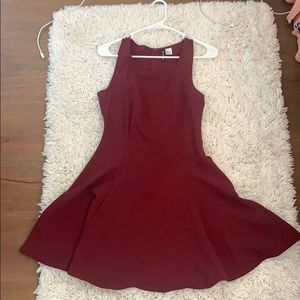 Maroon, flowy mini dress